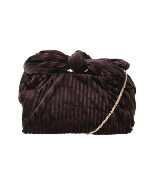 MERCURYDUO（マーキュリーデュオ）の「ベロアプリーツリボンバッグ（クラッチバッグ・レディース・ブルー/ブラウン/ベージュ・FREE）」の6枚目の写真