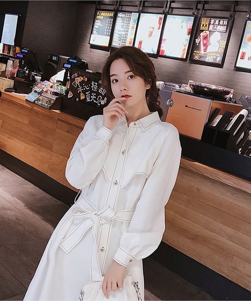 Jewelobe（ジュエローブ）の「トレンチ風ロングシャツワンピース