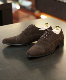 LASSU&FRISS / 3.5cmヒール ストレートチップ 内羽根 ドレスシューズ ロングノーズ スクエアトゥ ビジネスシューズ(939)