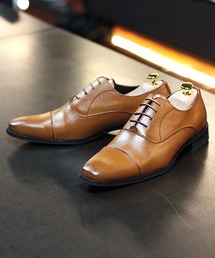 LASSU&FRISS / 3.5cmヒール ストレートチップ 内羽根 ドレスシューズ ロングノーズ スクエアトゥ ビジネスシューズ(939)