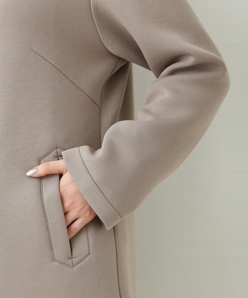 n'ee-ne（ネーネ）の「ダイバー素材　フード付きコート（その他アウター・レディース・カーキ/グレイッシュベージュ/ブラック/ネイビー・M）」の12枚目の写真