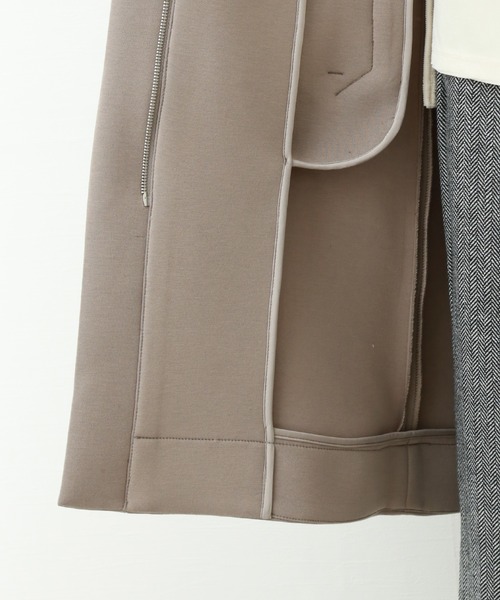 n'ee-ne（ネーネ）の「ダイバー素材　フード付きコート（その他アウター・レディース・カーキ/グレイッシュベージュ/ブラック/ネイビー・M）」の6枚目の写真