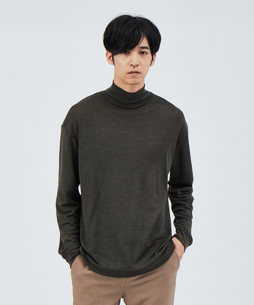 ABAHOUSE(アバハウス)の「【gicipi】CELVO ウール×シルク タートルネック ニット(ニット/セーター・メンズ・ホワイト/ブラック/ベージュ/グリーン・44/46/48)」の4枚目の写真