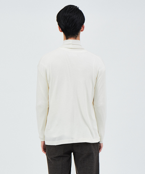 ABAHOUSE(アバハウス)の「【gicipi】CELVO ウール×シルク タートルネック ニット(ニット/セーター・メンズ・ホワイト/ブラック/ベージュ/グリーン・44/46/48)」の7枚目の写真