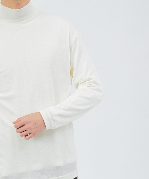 ABAHOUSE(アバハウス)の「【gicipi】CELVO ウール×シルク タートルネック ニット(ニット/セーター・メンズ・ホワイト/ブラック/ベージュ/グリーン・44/46/48)」の9枚目の写真