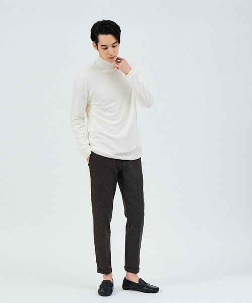 ABAHOUSE(アバハウス)の「【gicipi】CELVO ウール×シルク タートルネック ニット(ニット/セーター・メンズ・ホワイト/ブラック/ベージュ/グリーン・44/46/48)」の13枚目の写真