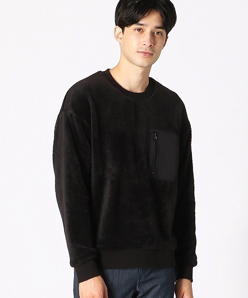COMME CA ISM（コムサイズム）の「クルーネックプルオーバー（スウェット・メンズ・ブラック/ベージュ/ワイン・MEDIUM/LARGE/X-LARGE）」の2枚目の写真