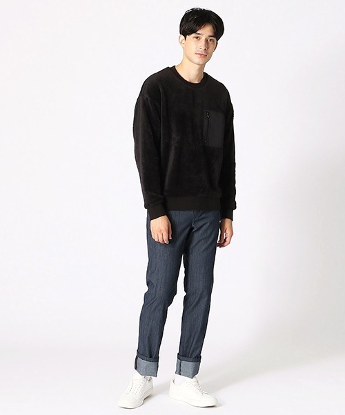 COMME CA ISM（コムサイズム）の「クルーネックプルオーバー（スウェット・メンズ・ブラック/ベージュ/ワイン・MEDIUM/LARGE/X-LARGE）」の4枚目の写真