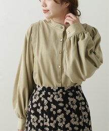 RAY CASSIN | ミクロコールバンドカラーシャツチュニック(シャツ/ブラウス)