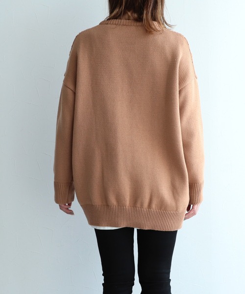 reca（レカ）の「オーバーシルエット ケーブル編みニット（ニット/セーター・レディース・ブラック/ベージュ/ブラウン/アイボリー/グレイッシュベージュ/オフホワイト・FREE）」の14枚目の写真