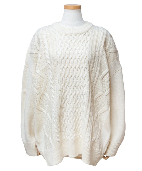 reca（レカ）の「オーバーシルエット ケーブル編みニット（ニット/セーター・レディース・ブラック/ベージュ/ブラウン/アイボリー/グレイッシュベージュ/オフホワイト・FREE）」の18枚目の写真
