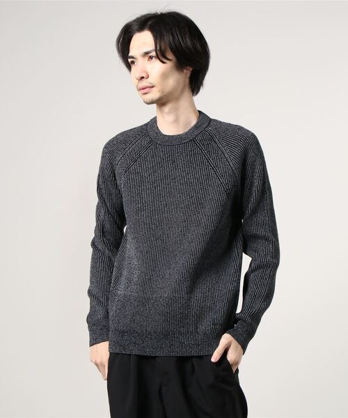 HUGO(ヒューゴ)の「コットンブレンド リフレクターヤーン リブニットセーター(ニット/セーター・メンズ・シルバー・S/M/L/XL/XXL)」の6枚目の写真