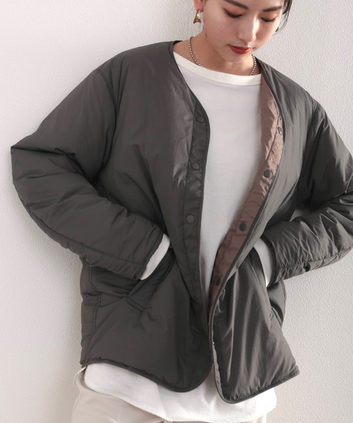 classicalelf(クラシカルエルフ)の「【AIR-TECH】驚きの軽さ!中綿2wayブルゾン(ブルゾン・レディース・ブラック/カーキ・MEDIUM/LARGE/X-LARGE)」の7枚目の写真