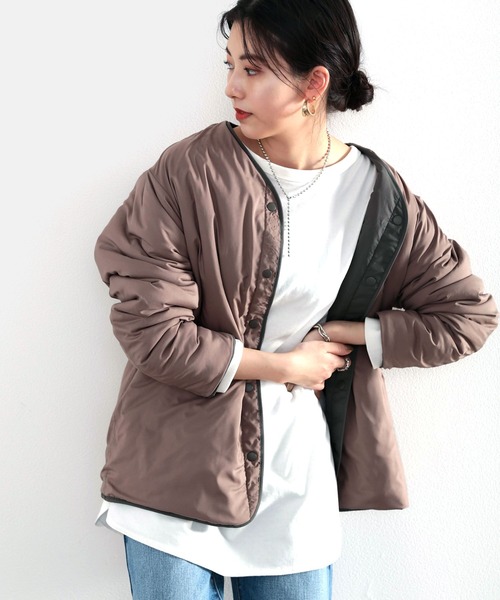 classicalelf(クラシカルエルフ)の「【AIR-TECH】驚きの軽さ!中綿2wayブルゾン(ブルゾン・レディース・ブラック/カーキ・MEDIUM/LARGE/X-LARGE)」の12枚目の写真