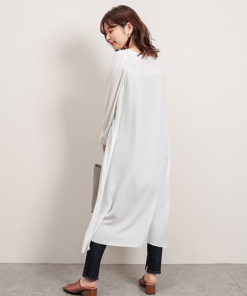 natural couture（ナチュラルクチュール）の「配色ステッチワンピース+ノースリニットベストセット（ワンピース・レディース・アイボリー/ブラック/ライトベージュ・FREE）」の21枚目の写真