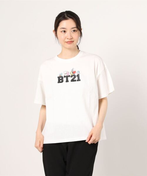 BT21（ビーティーイシビル）の「BT21◆ロゴプリントTシャツ（Tシャツ/カットソー・レディース・ホワイト/ブラック/ホワイト系その他/ブラック系その他・M）」の16枚目の写真