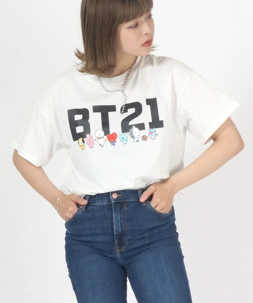 BT21（ビーティーイシビル）の「BT21◆ロゴプリントTシャツ（Tシャツ/カットソー・レディース・ホワイト/ブラック/ホワイト系その他/ブラック系その他・M）」の18枚目の写真