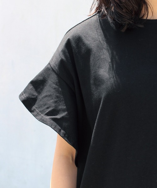 LAVEANGE（ラビアンジェ）の「ドライタッチ天竺 コットンワンピース（ワンピース・レディース・ブラック/ベージュ/パープル/オレンジ/アイボリー・M）」の7枚目の写真