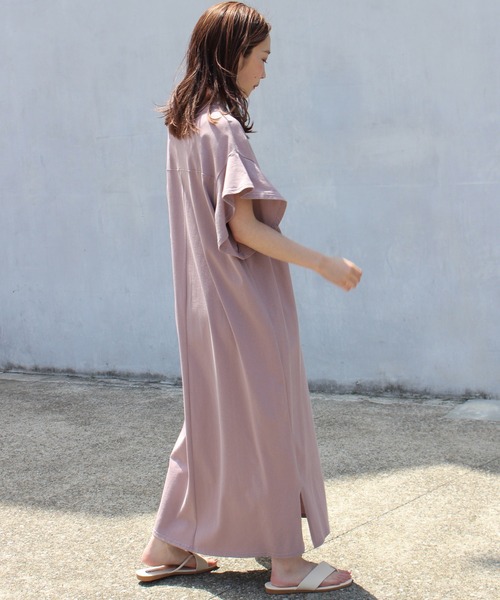 LAVEANGE（ラビアンジェ）の「ドライタッチ天竺 コットンワンピース（ワンピース・レディース・ブラック/ベージュ/パープル/オレンジ/アイボリー・M）」の22枚目の写真