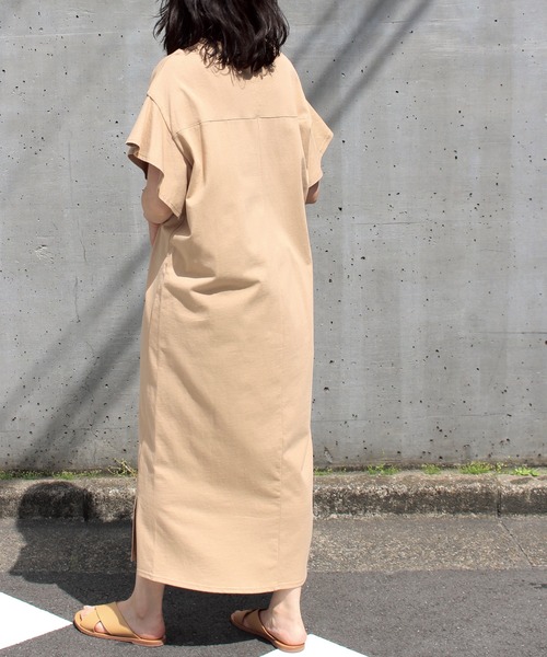 LAVEANGE（ラビアンジェ）の「ドライタッチ天竺 コットンワンピース（ワンピース・レディース・ブラック/ベージュ/パープル/オレンジ/アイボリー・M）」の14枚目の写真