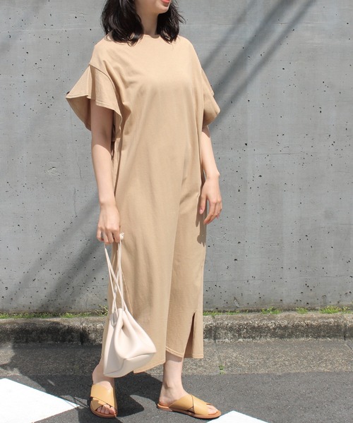 LAVEANGE（ラビアンジェ）の「ドライタッチ天竺 コットンワンピース（ワンピース・レディース・ブラック/ベージュ/パープル/オレンジ/アイボリー・M）」の11枚目の写真