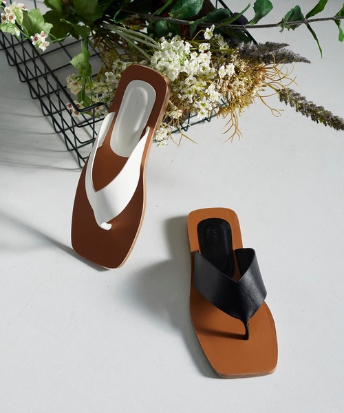 Fabby fabby（ファビィーファビィー）の「トングフラットサンダル（サンダル・レディース・ホワイト/ブラウン/ブラック/ベージュ・SS/MEDIUM/SMALL/LARGE）」の14枚目の写真