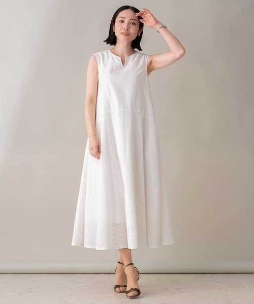 EUCLAID（エウクレイド）の「アイレットスクエア刺繍ワンピース