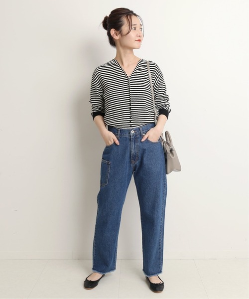 SLOBE IENA（スローブイエナ）の「コットンナイロンブークレー ショートレングスニット◆（ニット/セーター・レディース・ブラック/ブルー/ピンク・FREE）」の8枚目の写真