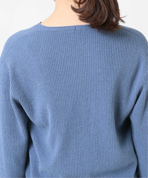 SLOBE IENA（スローブイエナ）の「コットンナイロンブークレー ショートレングスニット◆（ニット/セーター・レディース・ブラック/ブルー/ピンク・FREE）」の17枚目の写真