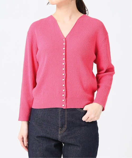 SLOBE IENA（スローブイエナ）の「コットンナイロンブークレー ショートレングスニット◆（ニット/セーター・レディース・ブラック/ブルー/ピンク・FREE）」の5枚目の写真