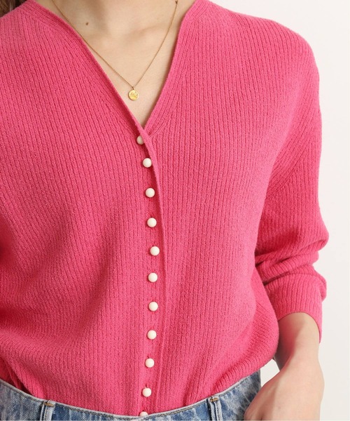 SLOBE IENA（スローブイエナ）の「コットンナイロンブークレー ショートレングスニット◆（ニット/セーター・レディース・ブラック/ブルー/ピンク・FREE）」の7枚目の写真