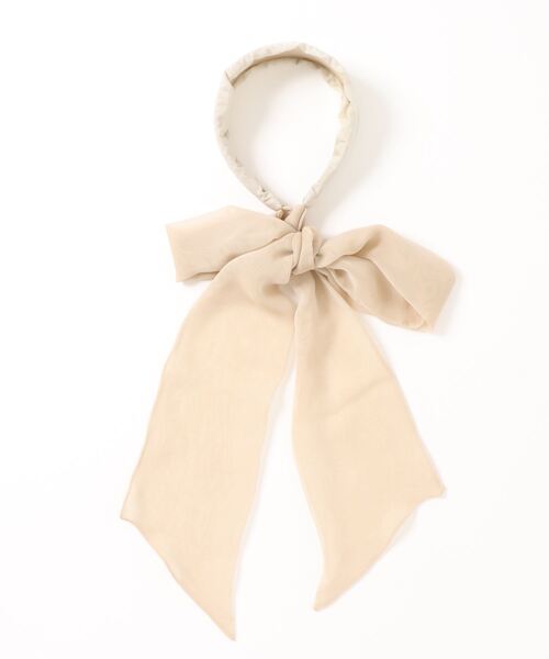 SNIDEL（スナイデル）の「ロングリボンヘアーバンド（ヘアバンド・レディース・ベージュ/ブラウン/モカ・FREE）」の3枚目の写真