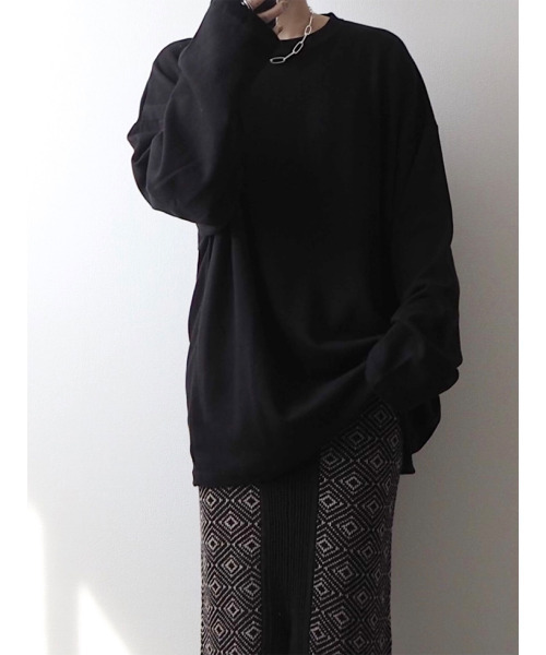 ISOOK（アイスー）の「オーバーサイズロンT / レイヤード ルーズトップス  5色展開（Tシャツ/カットソー・レディース・ホワイト/ブラック/アイボリー/ベージュ/ブラウン・FREE）」の3枚目の写真