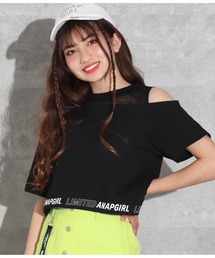 ANAP GｉRL（アナップガール）の「メッシュ切替クロップドトップス（Tシャツ/カットソー・キッズ）」