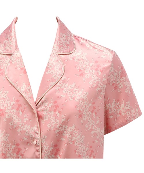 AMOSTYLE BY Triumph（アモスタイルバイトリンプ）の「ハーバルガーデン 半袖パジャマセットAMSTNW05 Top + BTM42-F JX（ルームウェア/パジャマ・レディース・グリーン/レッド・M/L）」の7枚目の写真