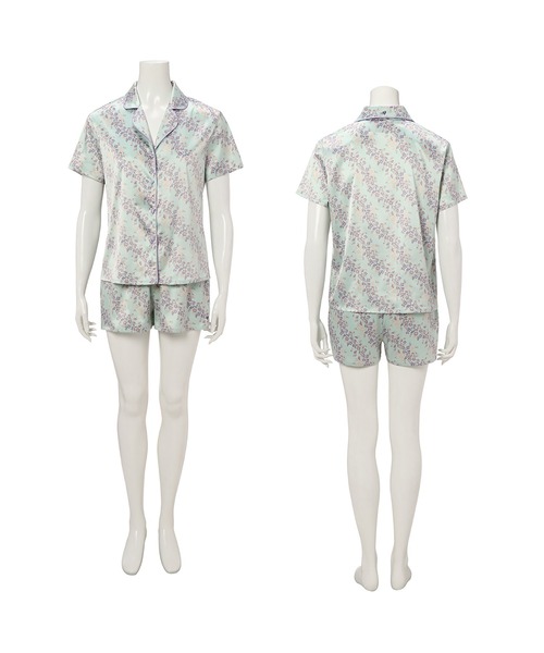 AMOSTYLE BY Triumph（アモスタイルバイトリンプ）の「ハーバルガーデン 半袖パジャマセットAMSTNW05 Top + BTM42-F JX（ルームウェア/パジャマ・レディース・グリーン/レッド・M/L）」の9枚目の写真