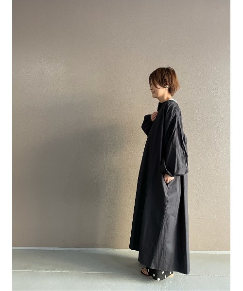 BEARDSLEY（ビアズリー）の「ギャザーハオリワンピース（シャツワンピース・レディース・カーキ/ダークグレー・FREE）」の20枚目の写真