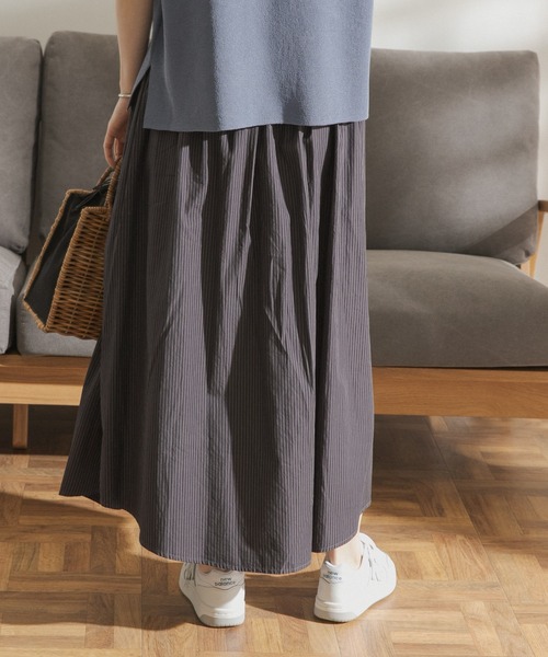 FORK&SPOON（フォークアンドスプーン）の「FORK&SPOON　シャツテイルギャザースカート（スカート・レディース・チャコールグレー/ライトブルー/ブラック・ONE）」の16枚目の写真