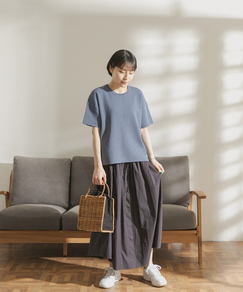 FORK&SPOON（フォークアンドスプーン）の「FORK&SPOON　シャツテイルギャザースカート（スカート・レディース・チャコールグレー/ライトブルー/ブラック・ONE）」の21枚目の写真