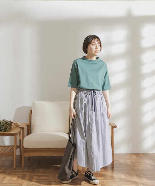 FORK&SPOON（フォークアンドスプーン）の「FORK&SPOON　シャツテイルギャザースカート（スカート・レディース・チャコールグレー/ライトブルー/ブラック・ONE）」の17枚目の写真