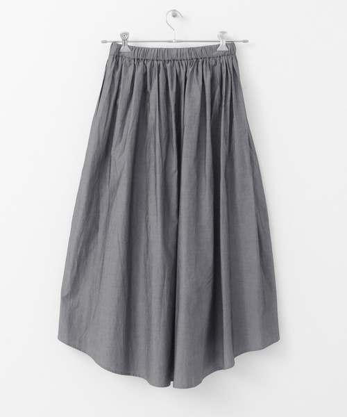 FORK&SPOON（フォークアンドスプーン）の「FORK&SPOON　シャツテイルギャザースカート（スカート・レディース・チャコールグレー/ライトブルー/ブラック・ONE）」の14枚目の写真