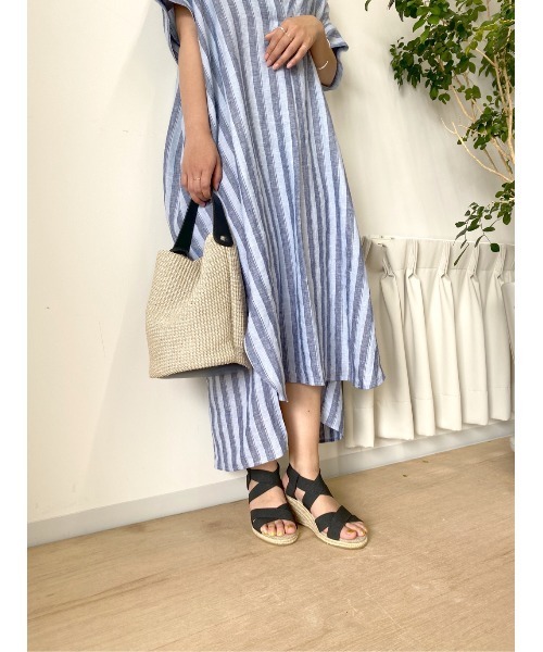 RIVE DROITE（リヴドロワ）の「クロスエスパサンダル（サンダル・レディース・ブラック/ベージュ・S/M/L）」の10枚目の写真