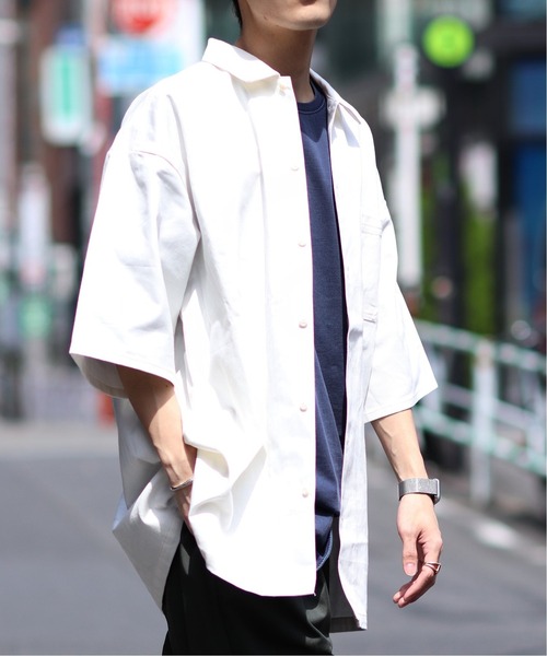 JOURNAL STANDARD relume（ジャーナルスタンダード　レリューム）の「CALIFORNIA ブッチャーシャツ（シャツ/ブラウス・メンズ・ホワイト/ホワイト系その他/ナチュラル・MEDIUM/LARGE）」の18枚目の写真