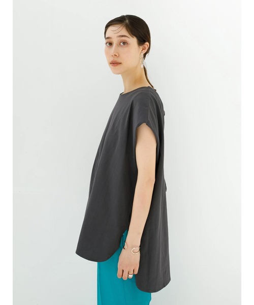 koe（コエ）の「バックレースアップフレンチスリーブＴ＊（Tシャツ/カットソー・レディース・サックスブルー/チャコールグレー/ベージュ・FREE）」の14枚目の写真