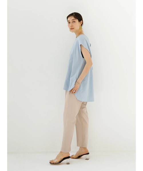 koe（コエ）の「バックレースアップフレンチスリーブＴ＊（Tシャツ/カットソー・レディース・サックスブルー/チャコールグレー/ベージュ・FREE）」の20枚目の写真