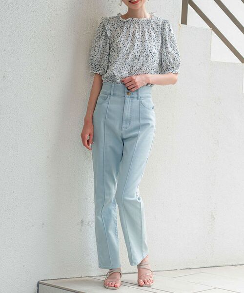 MAJESTIC LEGON（マジェスティックレゴン）の「ハイウエストレディパンツ（その他パンツ・レディース・ブラック/ネイビー/サックスブルー・SMALL/MEDIUM）」の7枚目の写真