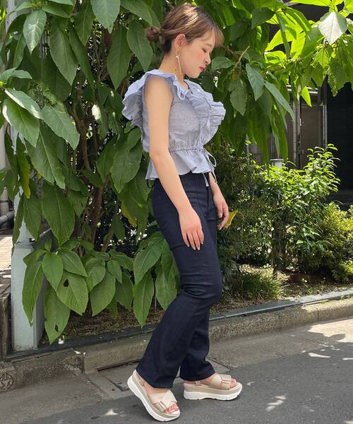 MAJESTIC LEGON（マジェスティックレゴン）の「ハイウエストレディパンツ（その他パンツ・レディース・ブラック/ネイビー/サックスブルー・SMALL/MEDIUM）」の19枚目の写真