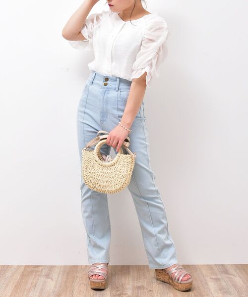 MAJESTIC LEGON（マジェスティックレゴン）の「ハイウエストレディパンツ（その他パンツ・レディース・ブラック/ネイビー/サックスブルー・SMALL/MEDIUM）」の16枚目の写真