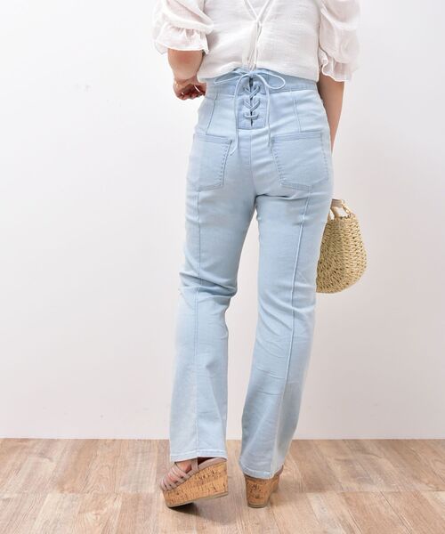 MAJESTIC LEGON（マジェスティックレゴン）の「ハイウエストレディパンツ（その他パンツ・レディース・ブラック/ネイビー/サックスブルー・SMALL/MEDIUM）」の14枚目の写真