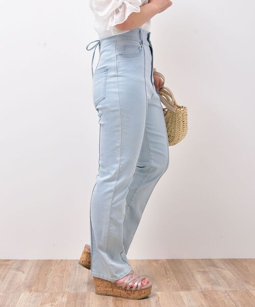 MAJESTIC LEGON（マジェスティックレゴン）の「ハイウエストレディパンツ（その他パンツ・レディース・ブラック/ネイビー/サックスブルー・SMALL/MEDIUM）」の6枚目の写真